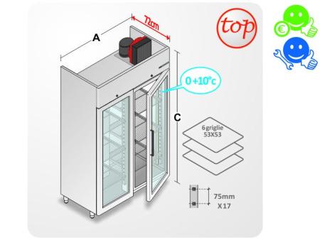 armadio frigo inox vetrato a due ante_product_product